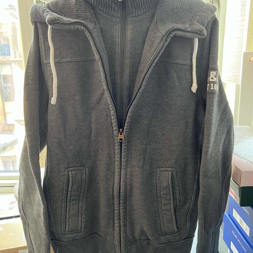 Abercrombie & Fitch Men's Gray Hoodie Jacket